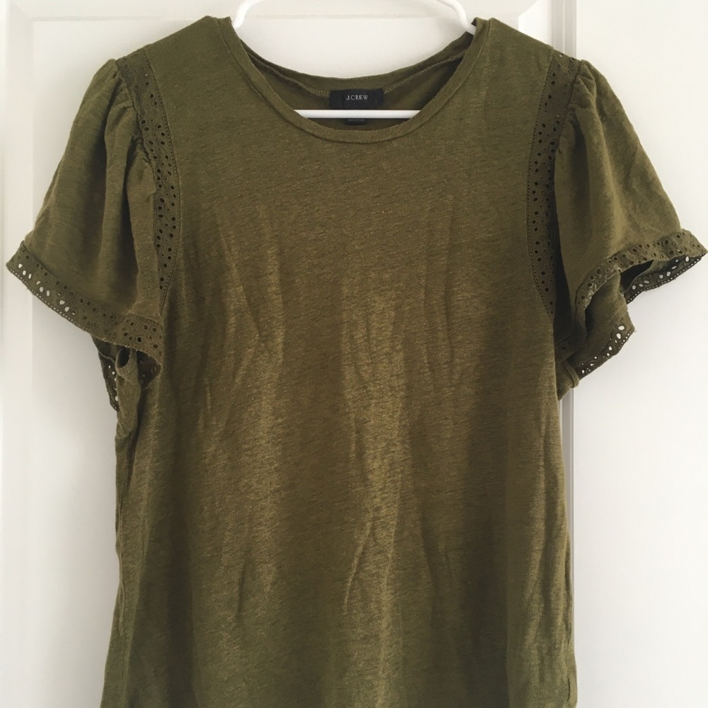 J Crew Flutter Sleeve Top
